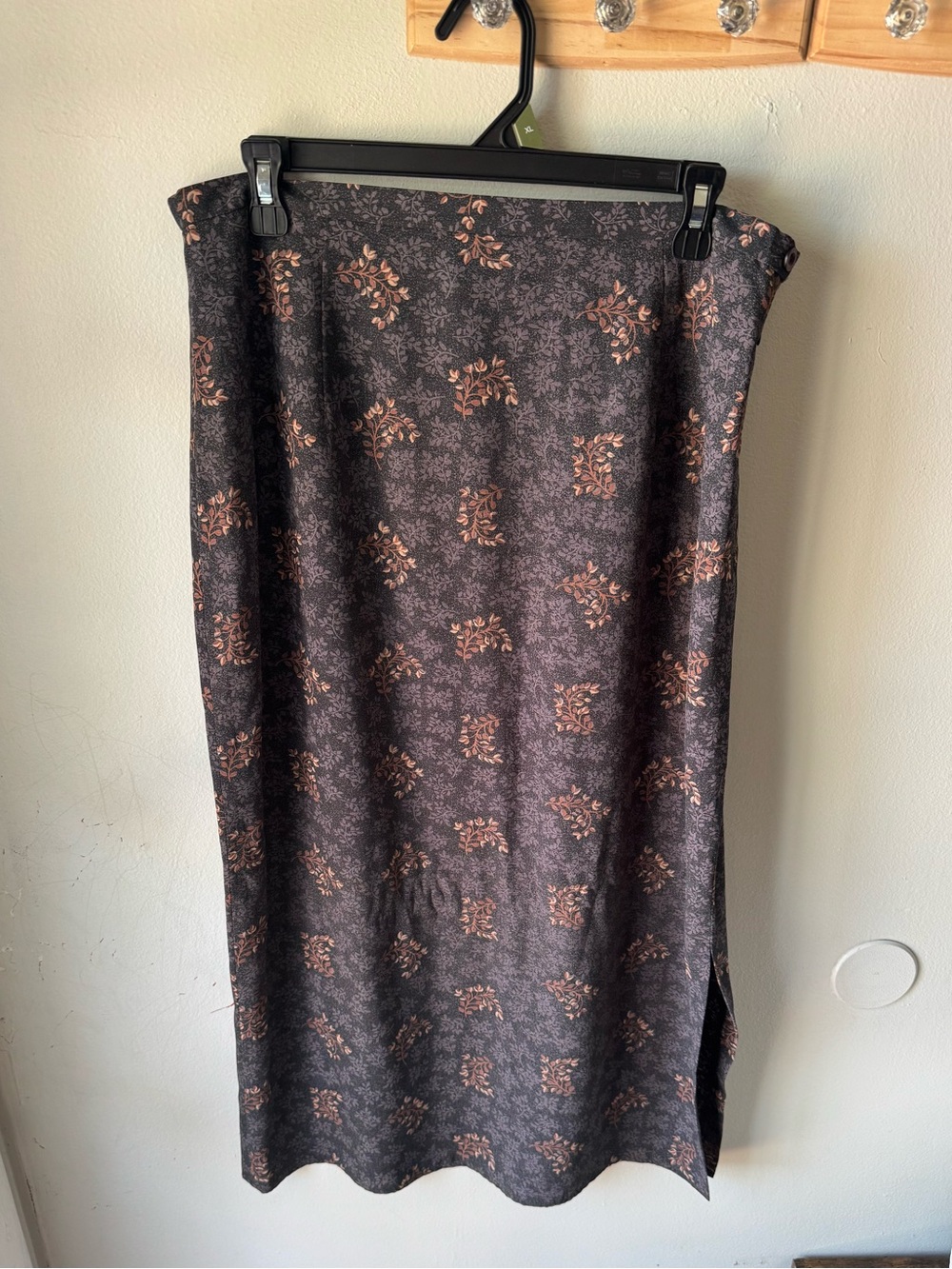 Vintage Karen Scott Grunge Floral Print Maxi Skirt Dark Aesthetic Size 16